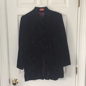 Crushed black velvet lightweight jacket